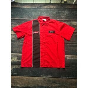Vintage Dale Earnhardt Jr. Budweiser button shirt mechanic Tee NASCAR